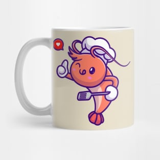 Cute Chef Shrimp Cartoon Mug